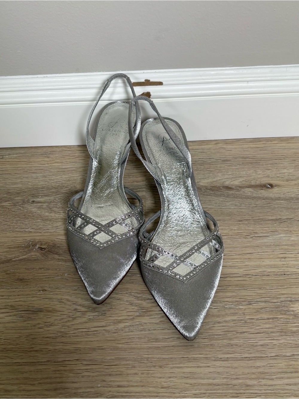 Y2k Adrianna Pappell Silver Kitten Heels